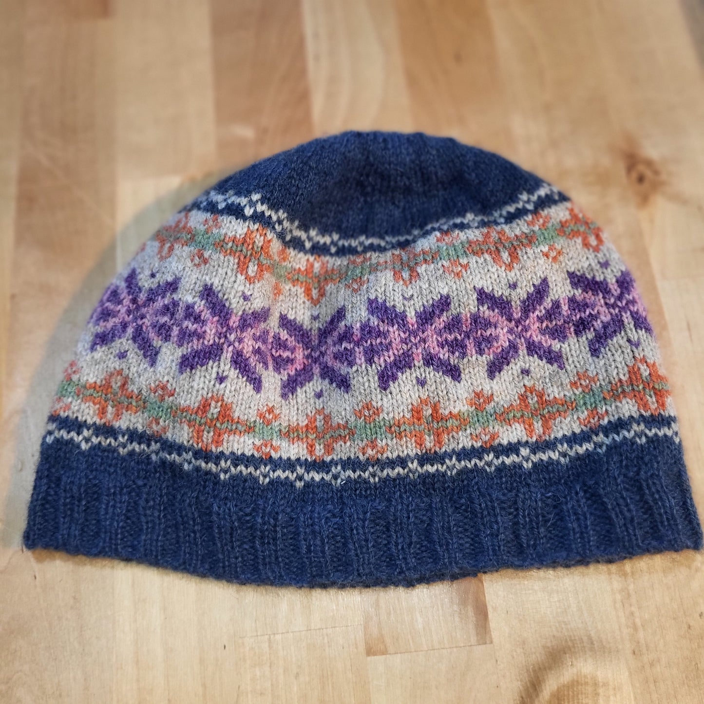 Traditional Fair Isle Beanie Blue