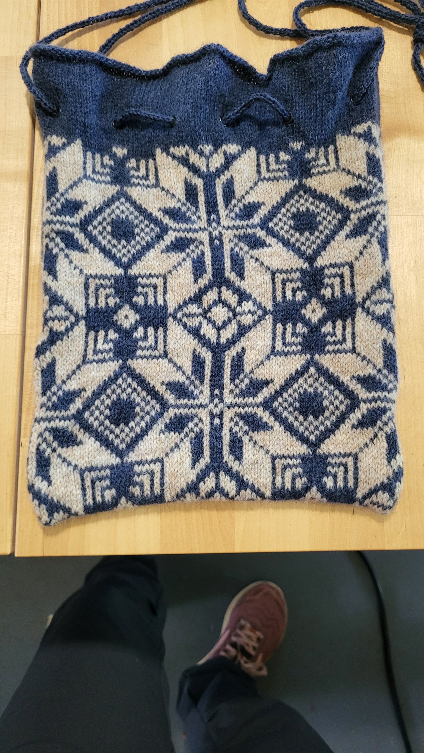 Sack Bag Shoulder Length Blue