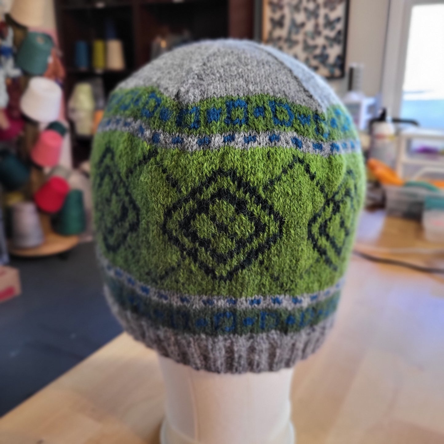 Men's Shetland Wool Beanie - Greener Pastures