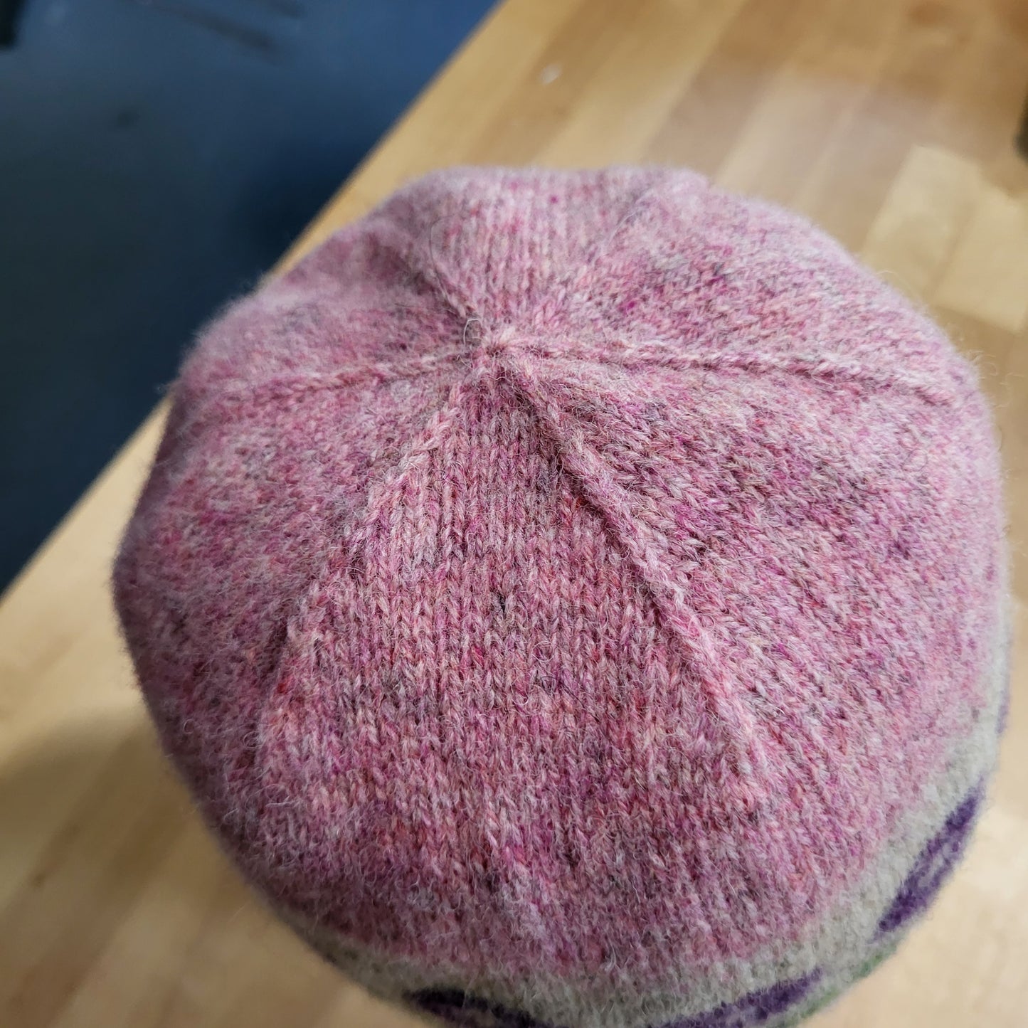 Flowery Shetland Wool Beanie
