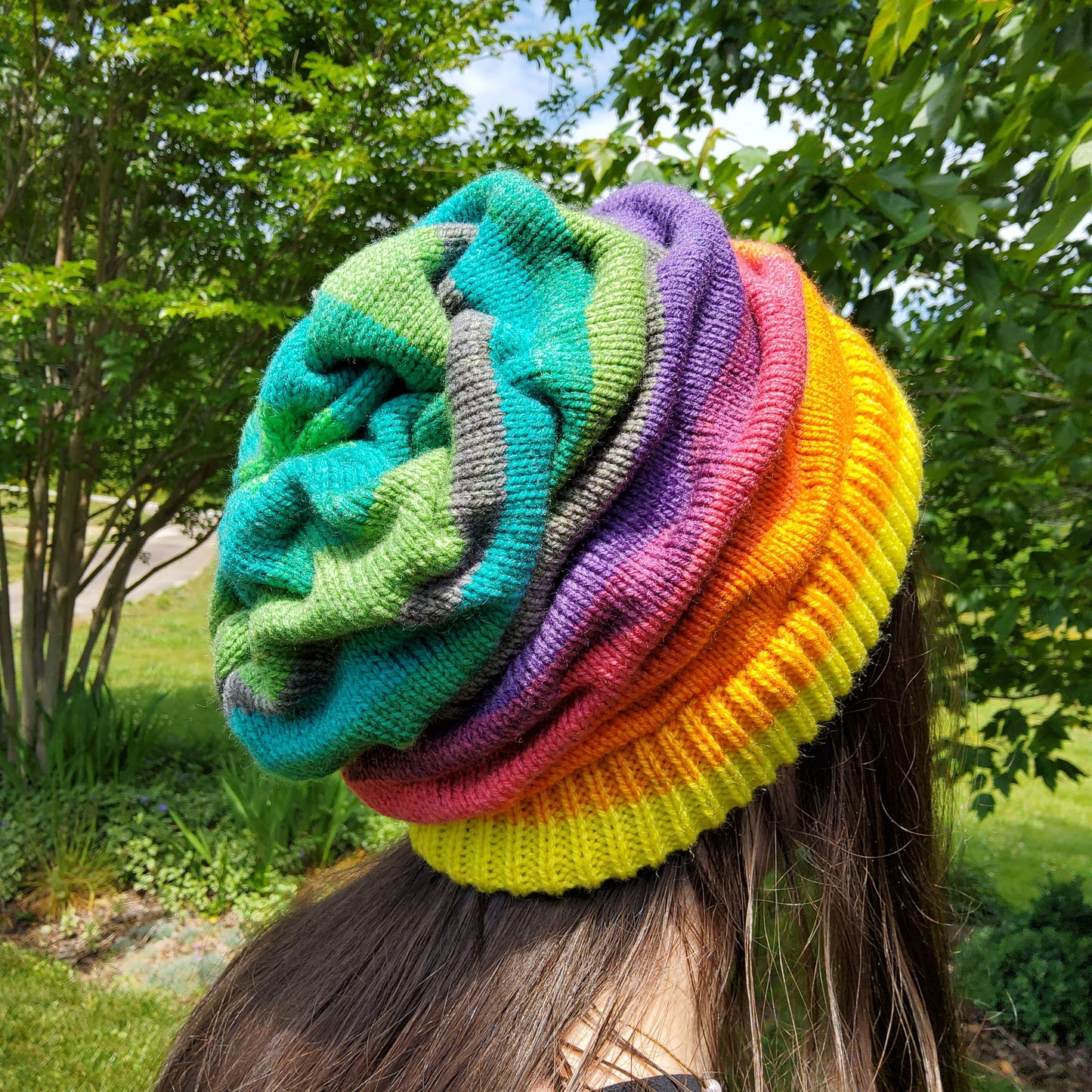 Rainbow Slouchy Beanie