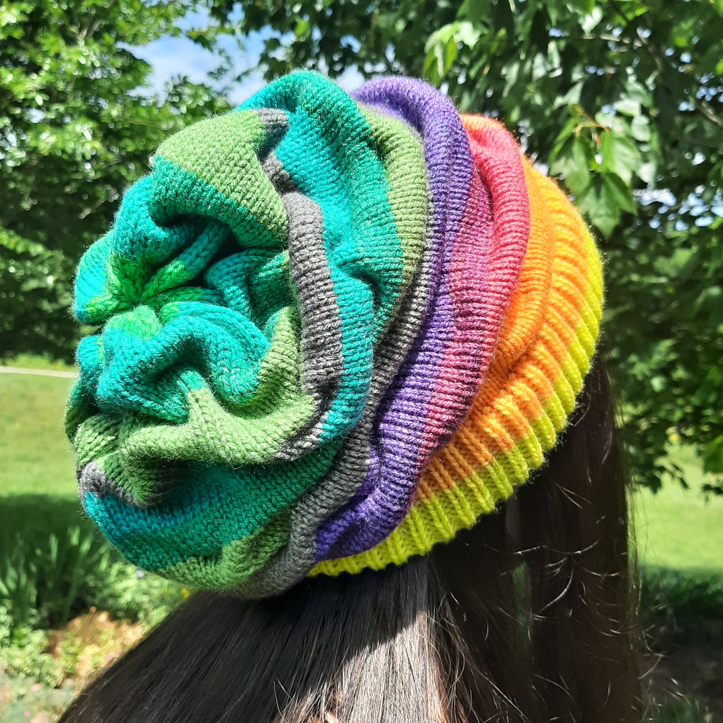 Rainbow Slouchy Beanie