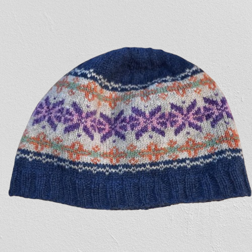 Traditional Fair Isle Beanie Blue