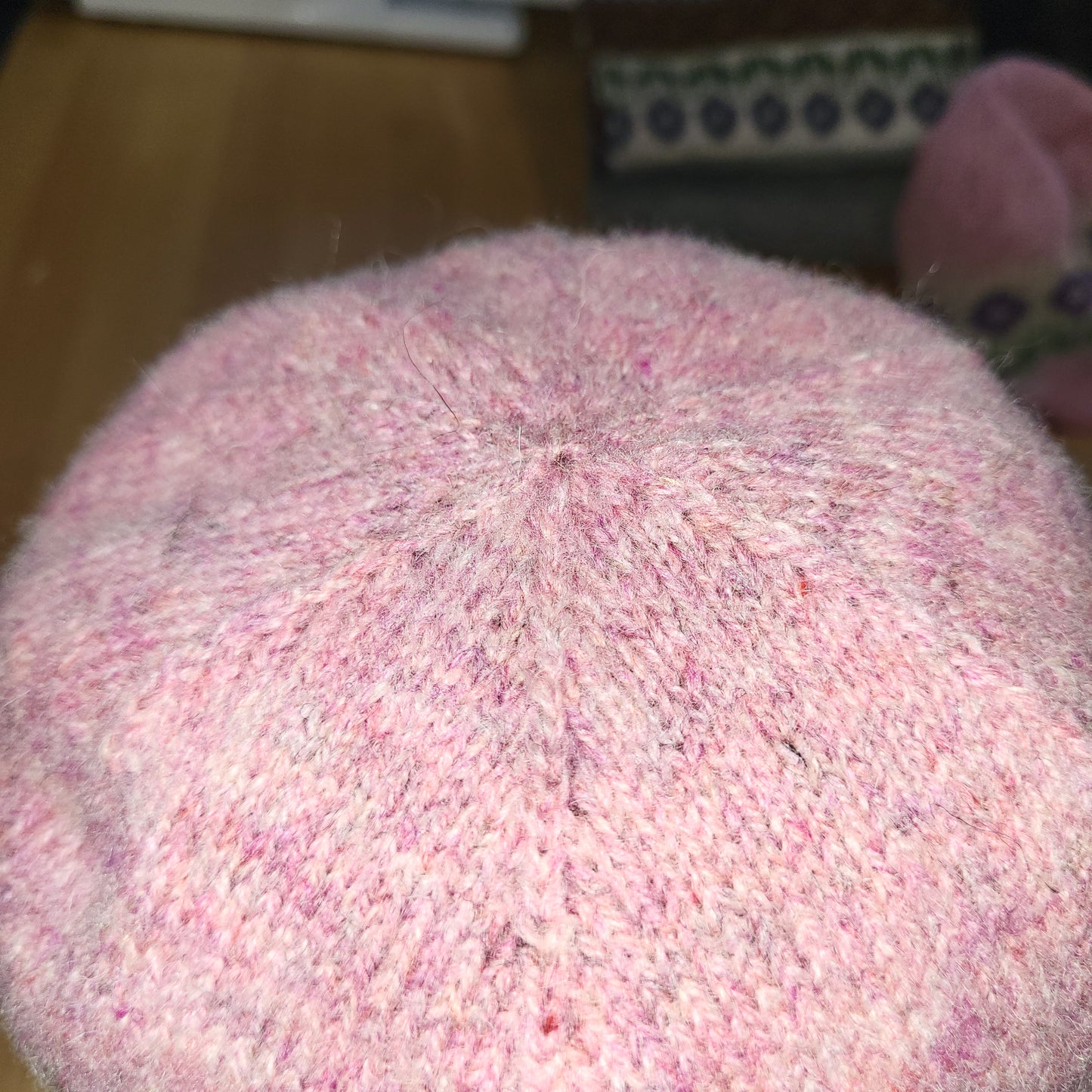 Flowery Shetland Wool Beanie