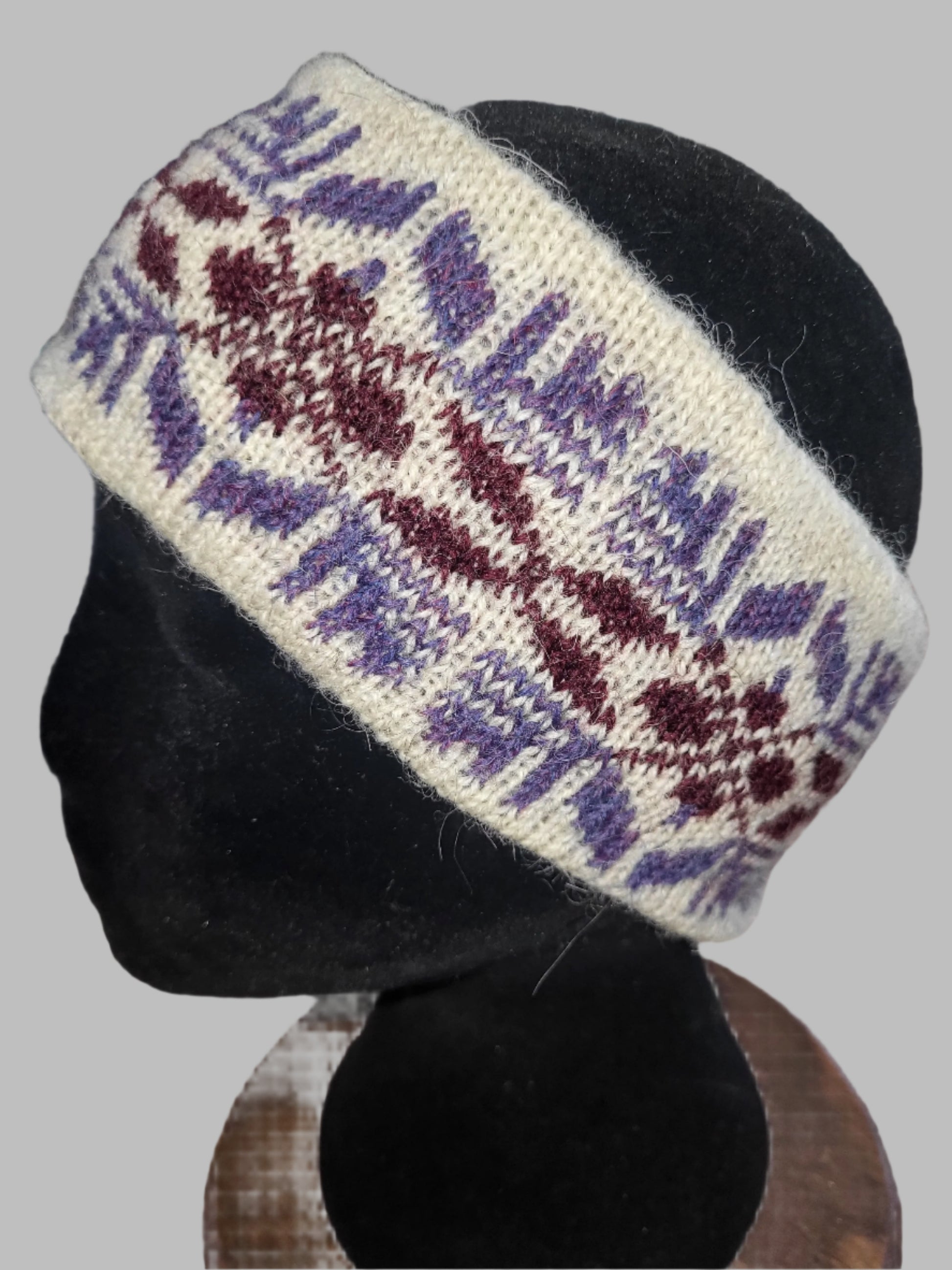 Knit fair isle headband ear warmer