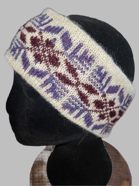 Knit fair isle headband ear warmer