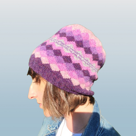 Pink Diamonds Wool Beanie