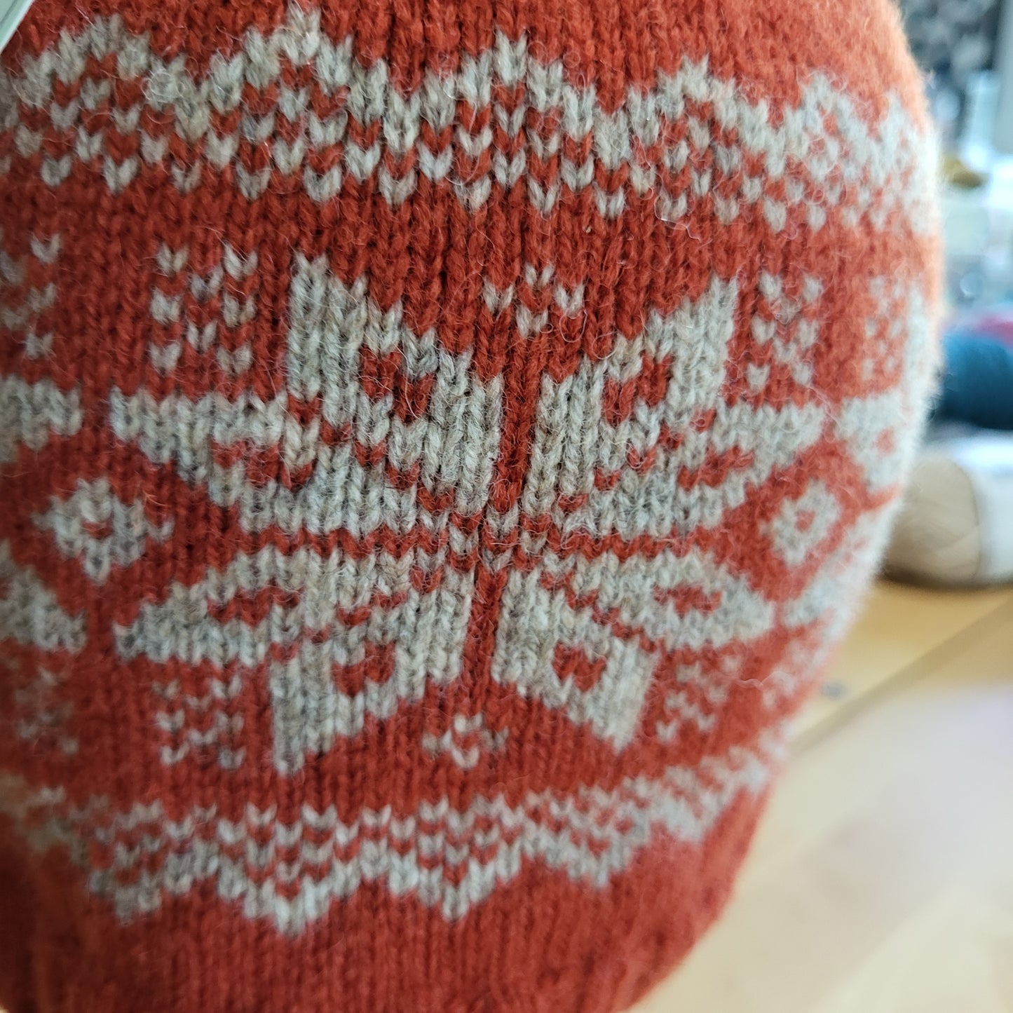 Fair Isle Knit Wool Beanie